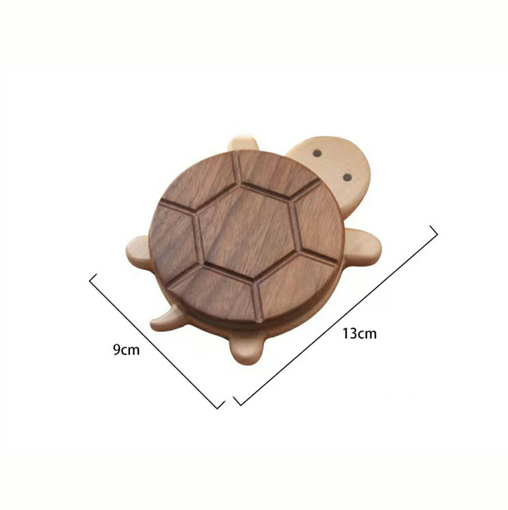 亀ちゃん 小亀 コースター 木製 ウールナット 豆皿 茶托 茶たく 茶敷 おしゃれ カップ グラス ソーサー 受け皿 小皿 プレート 木皿 ミニ トレー トレイ 北欧 天然木 アクセサリー収納 小物入れ ティートレー お家カフェ 母の日 プレゼント IwaiLoft亀