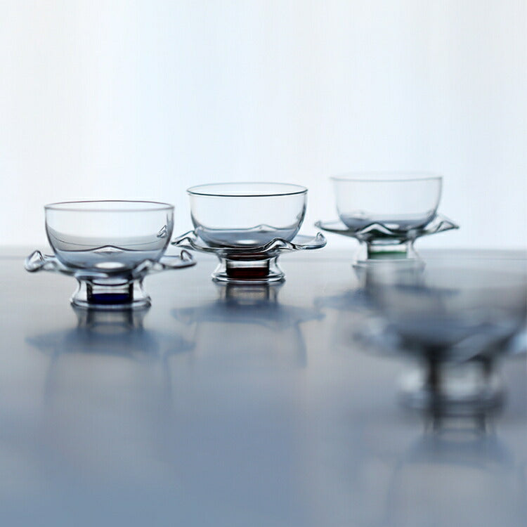 蓮・繊細 耐熱ガラス グラス ソーサー セット 小 70ml ガラスコップ ガラスのコースター・おちょこ ローグラス 冷茶グラス ティーグラス 盃 酒器 盃 マルチカップ ぐい呑み おちょこ お猪口 千代口 結露しにくい 来客用 誕生日プレゼント お祝い IwaiLoft