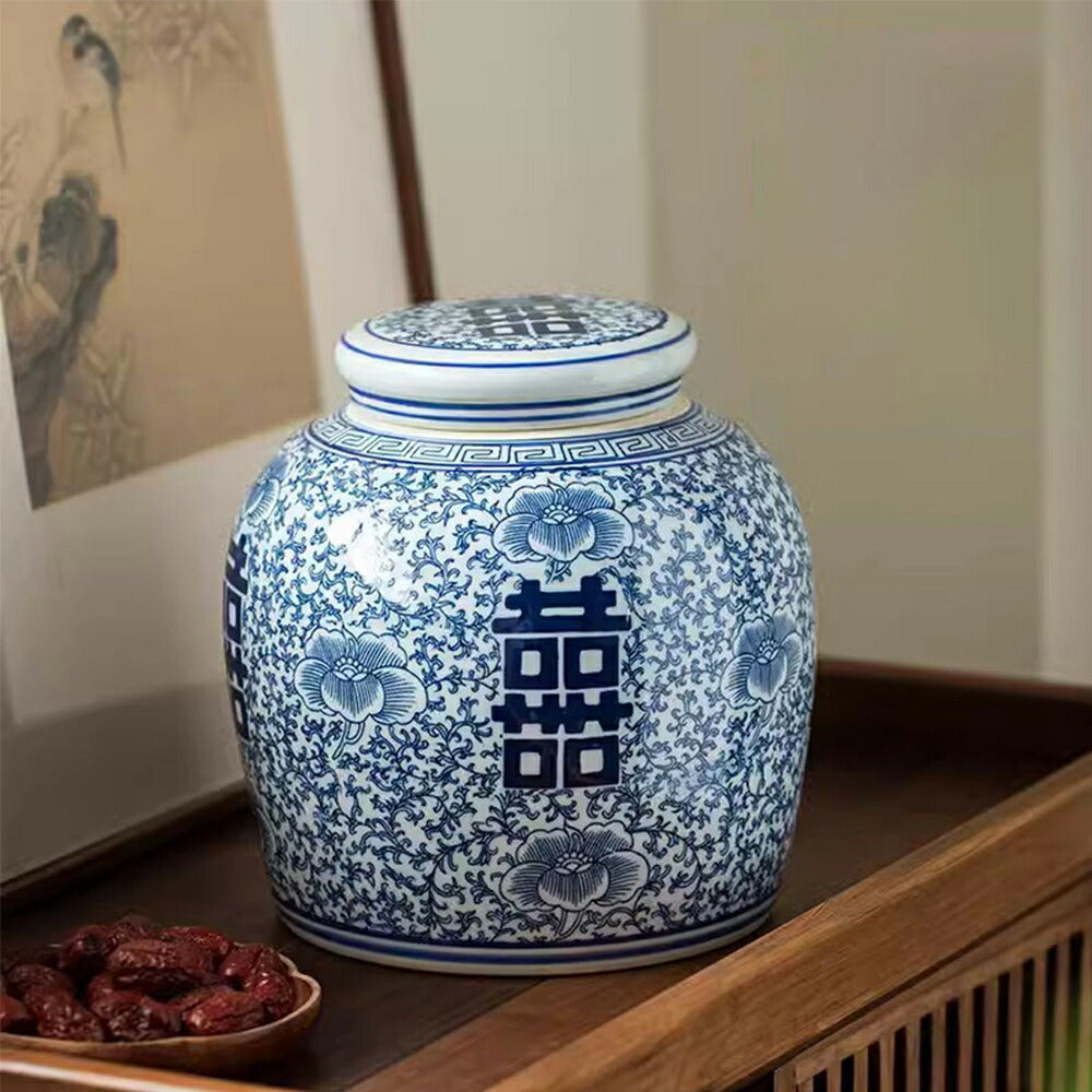 美しい質感の茶筒 米びつ ライスメジャー 収納ジャー 茶入 お茶缶 八寶 紅茶 コーヒー豆 小物収納 景徳鎮 陶磁器 シノワズリ 水栽培 花瓶 インテリア おしゃれ 防湿保存 IwaiLoft お菓子 穀物収納 保存缶