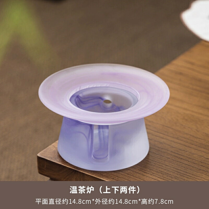 蘭亭 耐熱 ガラス ティーポット 竹の持ち手 ガラスケトル 900ml まんまるポット ヤカン 湯沸かし 手作り おしゃれ ガラスポット ガラスティーポット 紅茶ポット 瑠璃 ティーウォーマー キャンドルスタンド 新作 お茶 保温 ウォーマー 母の日 プレゼント 直火 IwaiLoft