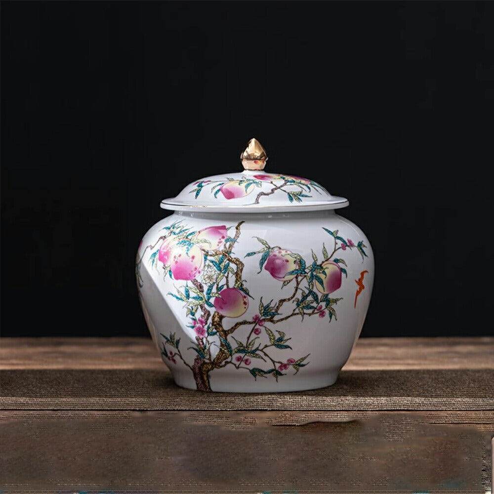 美しい質感の茶筒 米びつ ライスメジャー 収納ジャー 茶入 お茶缶 八寶 紅茶 コーヒー豆 小物収納 景徳鎮 陶磁器 シノワズリ 水栽培 花瓶 インテリア おしゃれ 防湿保存 IwaiLoft お菓子 穀物収納 保存缶