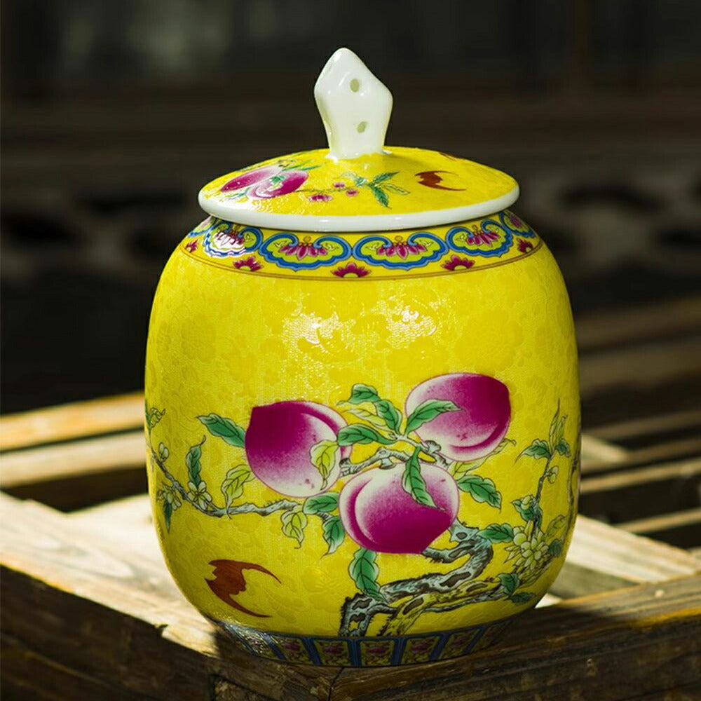 美しい質感の茶筒 米びつ ライスメジャー 収納ジャー 茶入 お茶缶 八寶 紅茶 コーヒー豆 小物収納 景徳鎮 陶磁器 シノワズリ 水栽培 花瓶 インテリア おしゃれ 防湿保存 IwaiLoft お菓子 穀物収納 保存缶