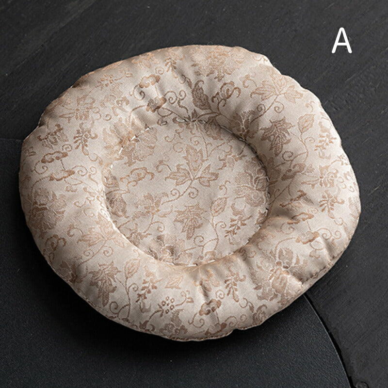 綿製 鍋敷き 鍋つかみ ポットマット 丸形 ティーポット マット 急須置き ポットホルダー 鍋敷き キャンバス なべしき 釜敷き 鍋布き 鍋置き トリベットポットのコースター コップのコースター コットン 北欧 かわいい キッチン雑貨 素朴 温かみ シノワズリ 茶道具 IwaiLoft