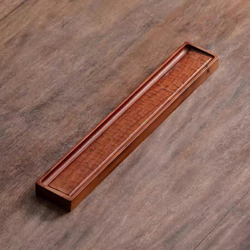 横長 縦長 ウッド トレー 彫刻 手作り 手作業 茶敷 コースター 木製 黒 ブラック 角型 40cm 茶托 茶たく 細長型 おしゃれ カップ グラス ソーサー 受け皿 プレート 木皿 長い トレー 天然木 アクセサリー収納 小物入れ ティートレー お家カフェ 母の日 プレゼント IwaiLoft