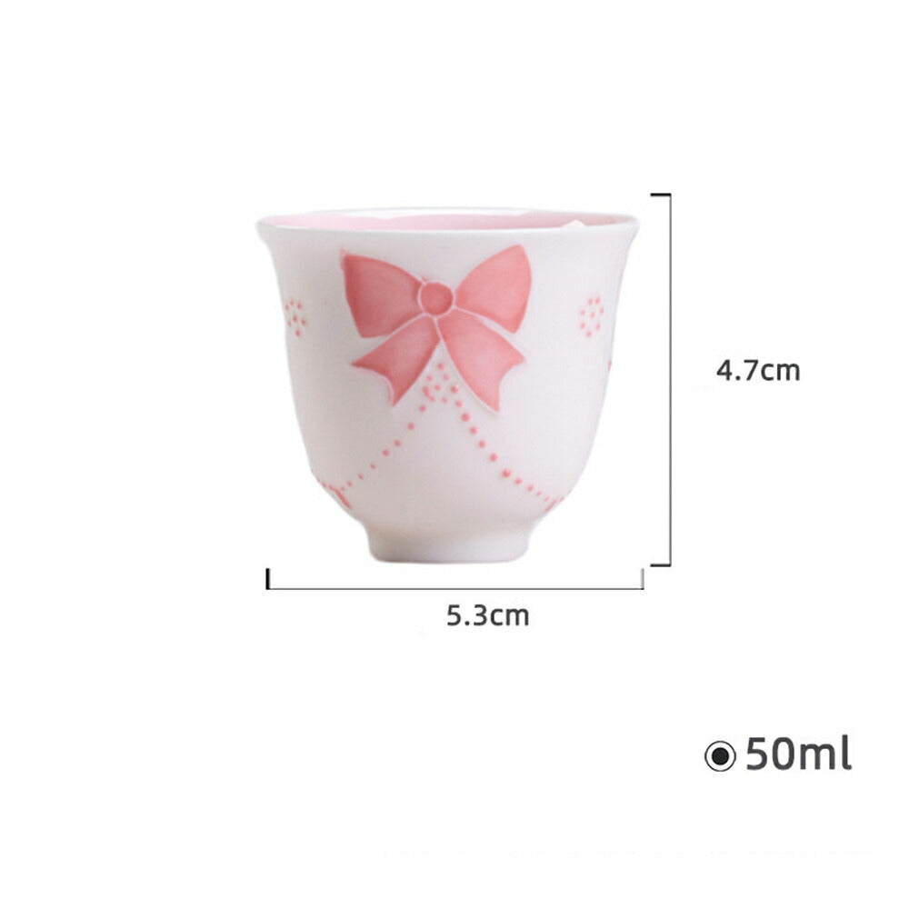 リボンモチーフ人気が再燃! 湯?み 湯飲み ティーコップ ティーグラス 猪口 フリーカップ 小 小鉢 ガラス 小さめ デザート・アミューズカップ 盃 酒杯 足付 ミニボール 豆鉢 デザート鉢 ワイングラス 手作り 白磁 食器 磁器 茶器 茶杯 中国 景徳鎮 磁器 茶芸 IwaiLoft