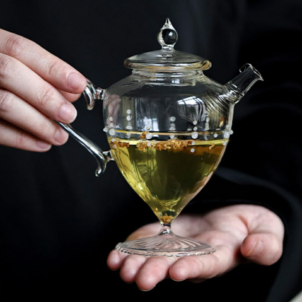 【2025年福袋・年に一度の特別企画】選べる福袋!数量限定!ティー用品5点セット Glass Art 耐熱ガラスティーポット ティーグラス ガラスティーポット 手作り 花・お香立て 小鉢・菓子皿 茶芸 葉型ステンレス茶こし ガラス茶器 ギフト ティータイムをより豊かに IwaiLoft