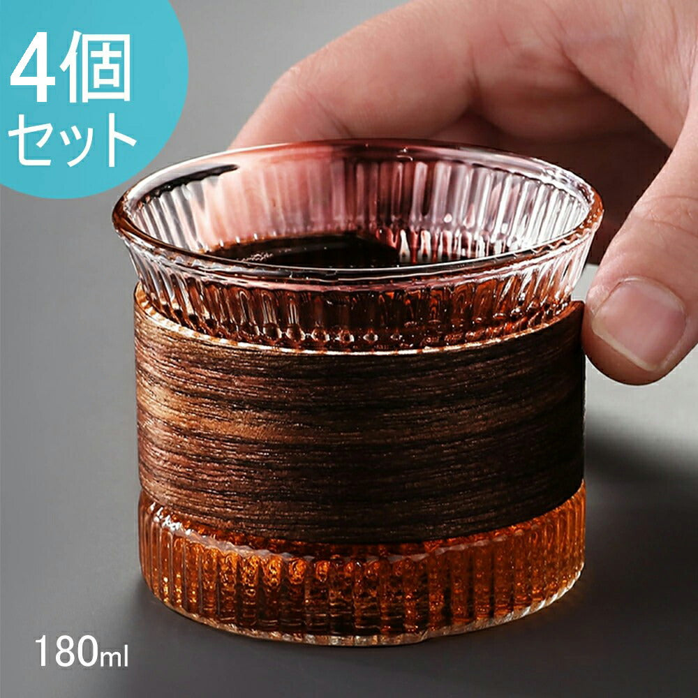 IwaiLoft 180ml 耐熱ガラス グラス ガラスコップ ガラスぐいのみ・おちょこ ローグラス 冷茶グラス ティーグラス 結露しにくい 電子レンジOK【セット買いがお得】
