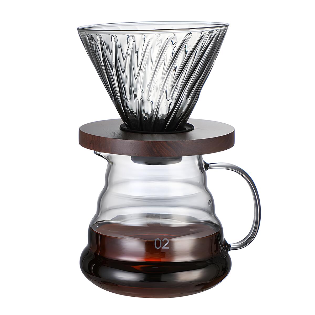 IwaiLoft コーヒーサーバー ガラスサーバー V60 ガラスドリッパー セット コーヒーポット コーヒードリッパー 耐熱ガラス 1~4cup 円錐型 ハンドドリッパー ドリッパーコーヒー コーヒー用品 珈琲 コーヒー器具 おしゃれ 北欧 プレゼント 珈琲ギフト