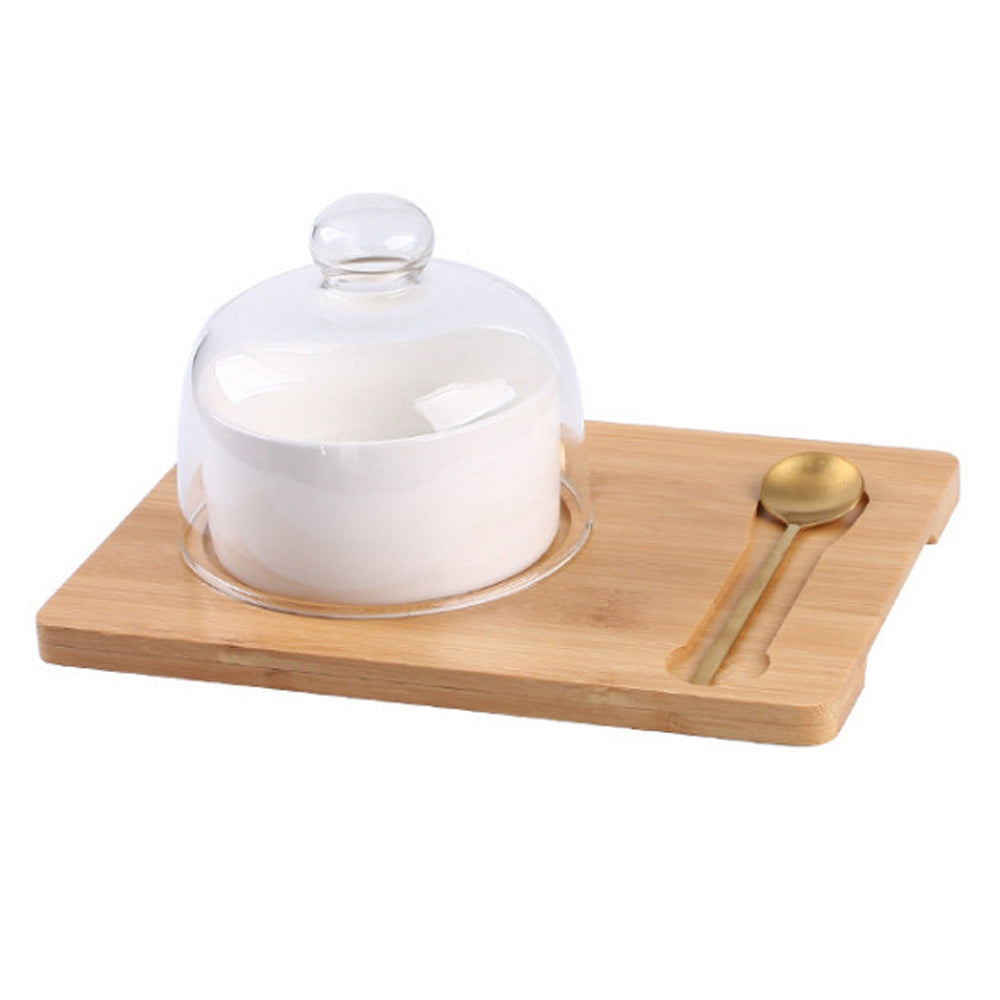 IwaiLoft 一人暮らし ガラスカバー付きトレー 小サイズ ホールケーキ用トレー お菓子用トレー デザートプレート ケーキスタンド パーティー 誕生日会 バースデー おしゃれ 来客用 業務用