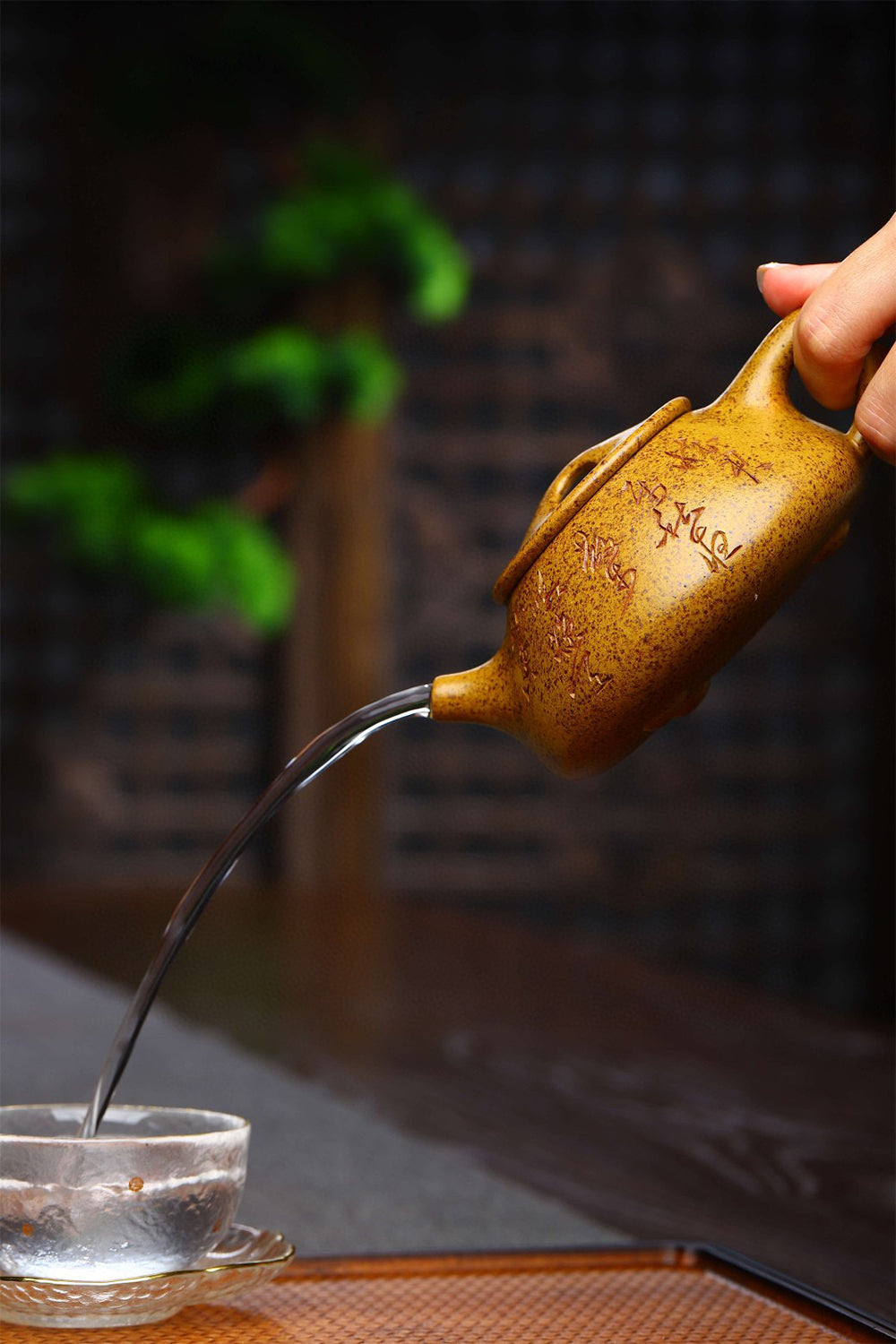 IwaiLoft 本番 中国宜興 紫砂 茶壺 急須 オシャレ 紫砂壷 黄金段泥 中国茶器 石瓢 彫刻 ハンドメイド・手作り