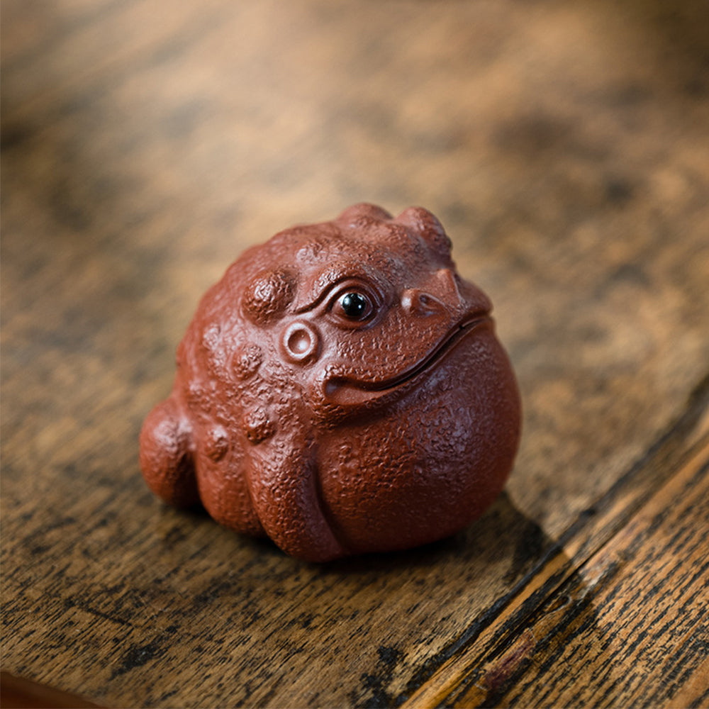 IwaiLoft カエルの置物 サイ 陶器 茶寵 手作り オブジェ かわいい