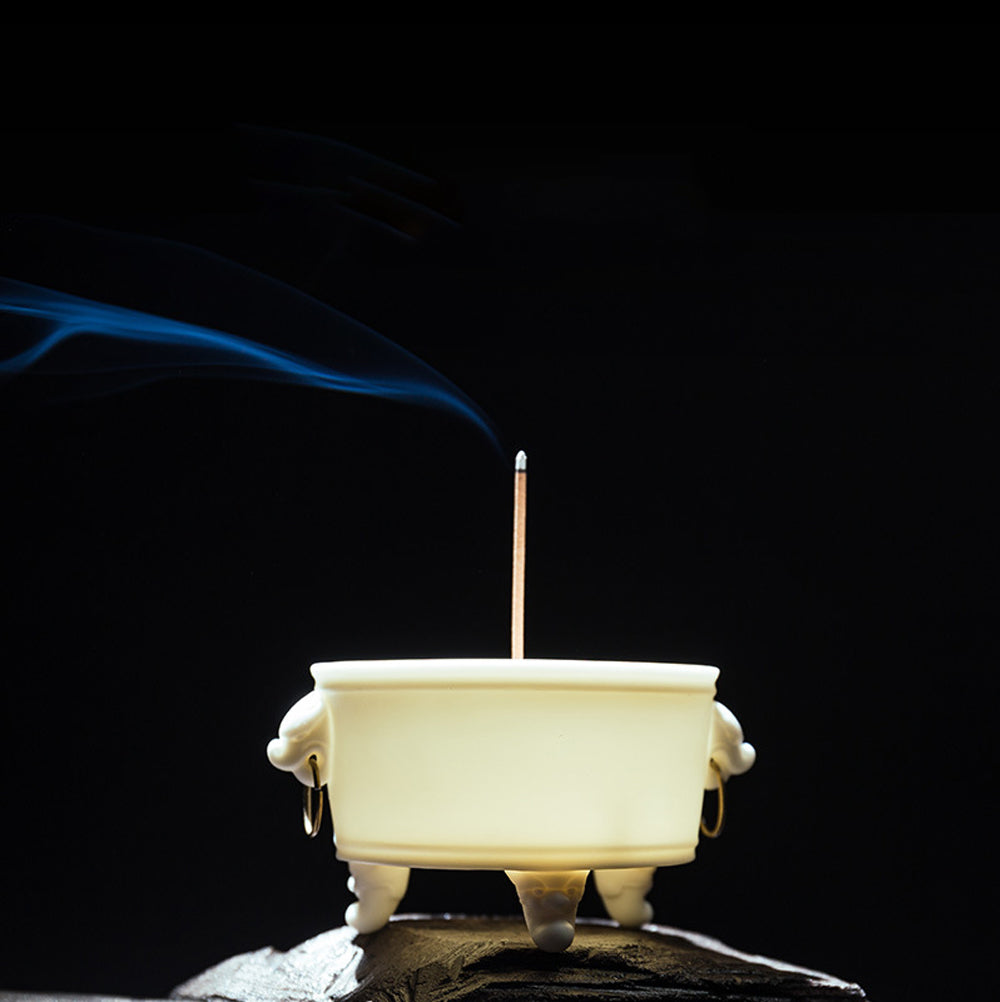 IwaiLoft 白磁 三足 香炉 小サイズ インテリア・雑貨 工芸品・縁起物\お香・線香立て