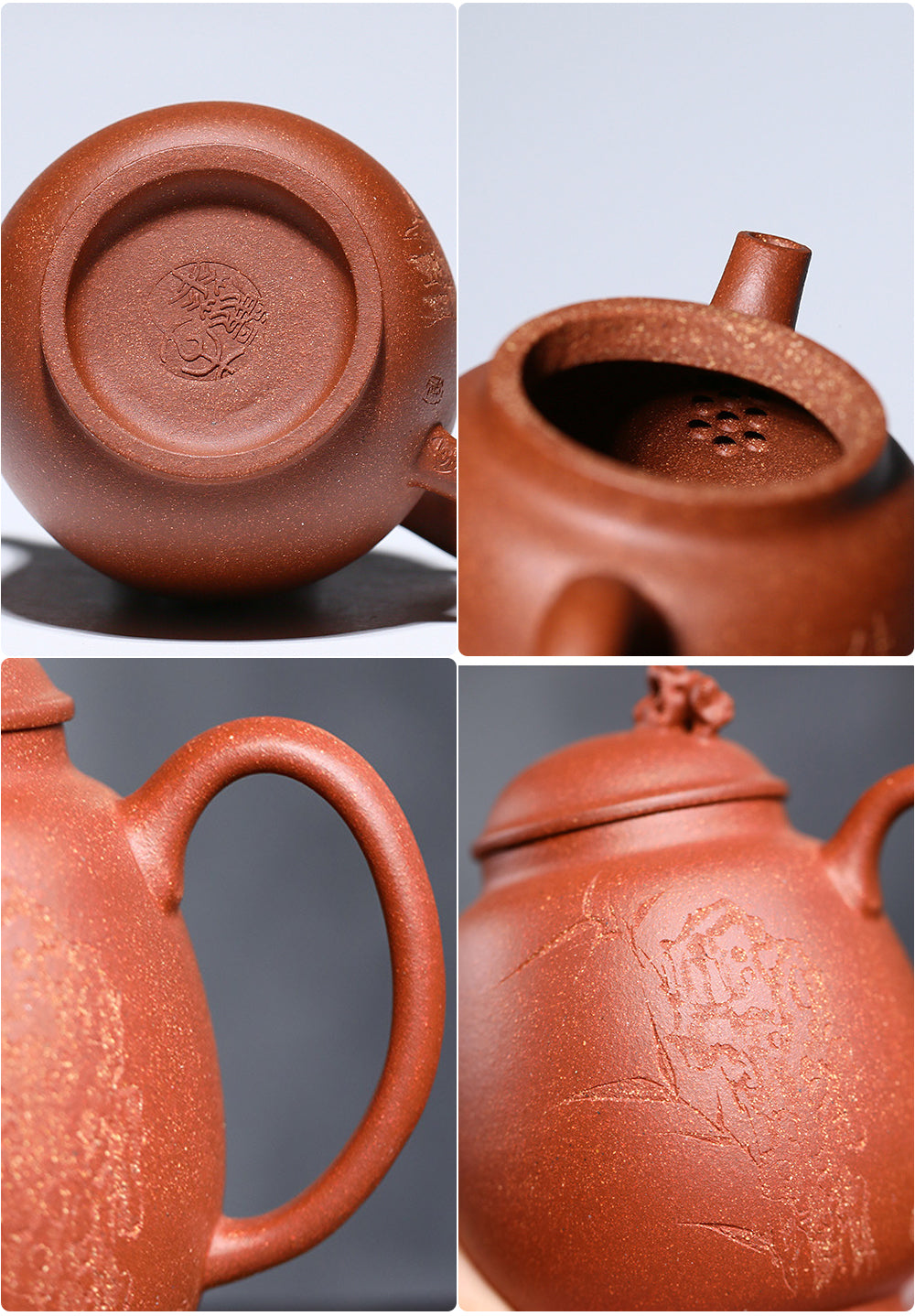 IwaiLoft 本番 中国宜興 紫砂 茶壺 急須 オシャレ 紫砂壷 朱泥 中国茶器 太湖石をデザイン ハンドメイド・手作り