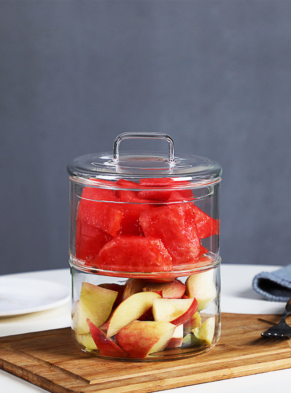 IwaiLoft 耐熱ガラス 保存容器 丸 3点セット ガラス 食品保存容器 作り置き ガラス キャニスター 保存容器 直火可 食洗機対応 電子レンジ使用可 送料無料