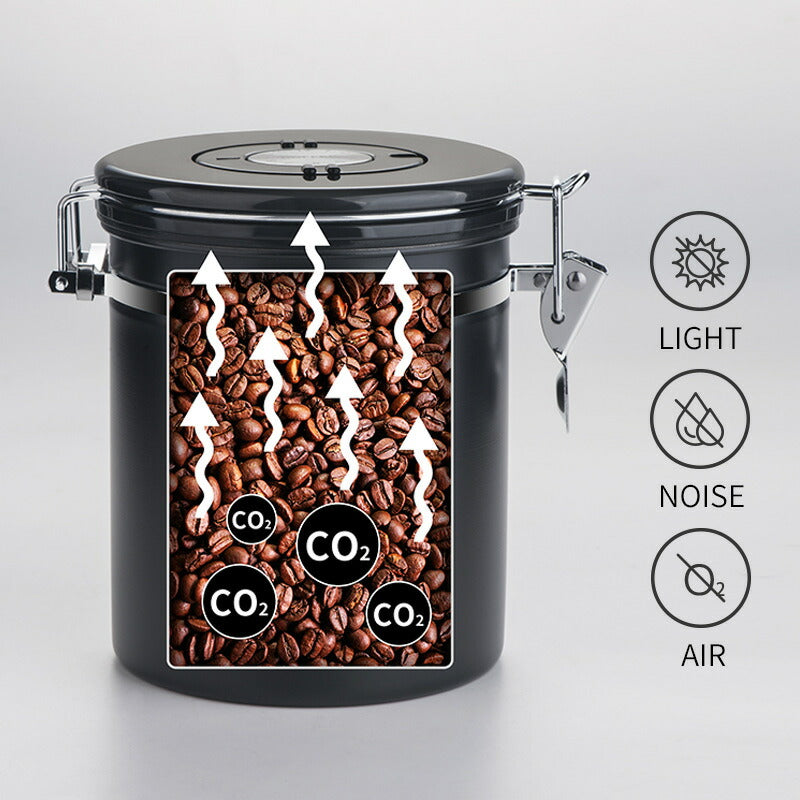 IwaiLoft コーヒーキャニスター コーヒー保存容器 コーヒー豆密閉容器