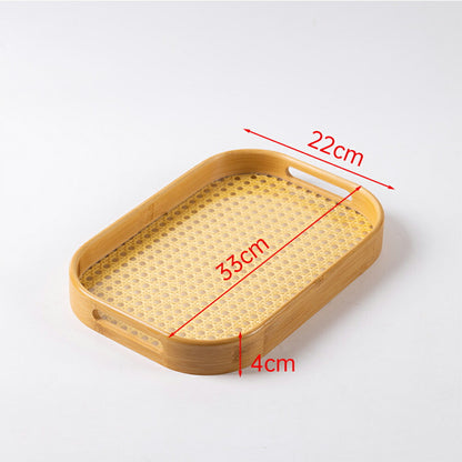竹&藤 トレー 藤編み 長角膳 20cm 30cm 35cm 40cm 丸形 角型 お盆 天然竹 北欧 おしゃれ 竹製トレー ティートレー カフェトレー 配膳トレー ナチュラル シンプル ナチュラル トレイ お盆 スタッキング 収納 業務用 ランチョンマット 自然素材 ラタン編みトレー IwaiLoft