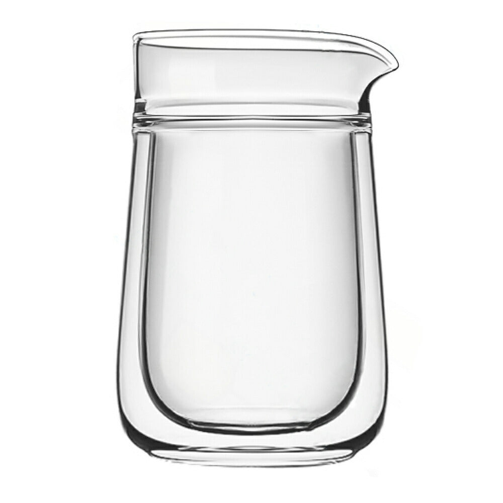 IwaiLoft ダブルウォールカラフェ 260ml 二層断熱 結露しにくい ガラス コーヒーサーバー ダブルウォールピッチャー 耐熱ガラスポット ウォーターピッチャー ウォーターカラフェ クリア ジャグ ガラスピッチャー ドリンクピッチャー 片口 注器 徳利 電子レンジ・食洗機対応