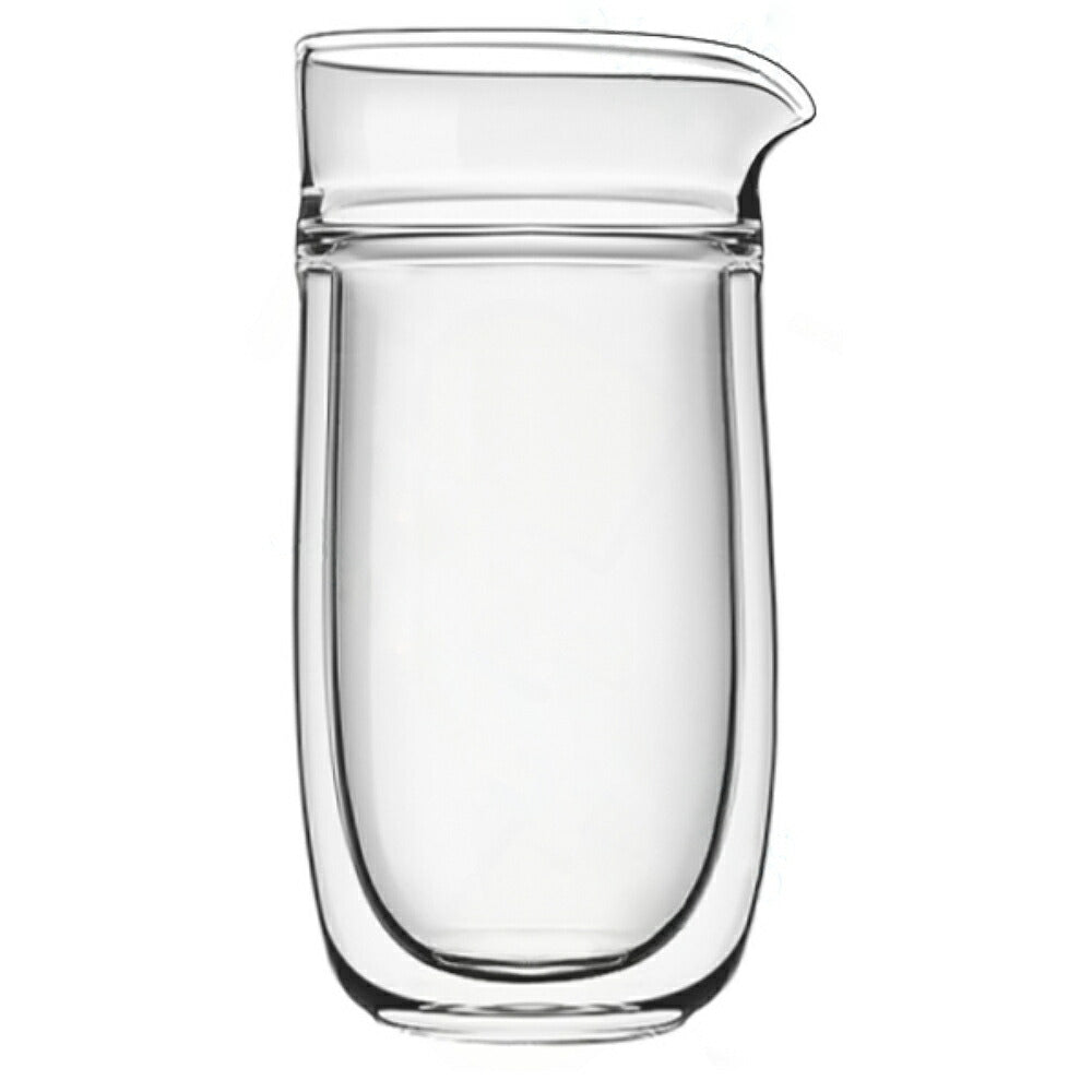 IwaiLoft ダブルウォールカラフェ 260ml 二層断熱 結露しにくい ガラス コーヒーサーバー ダブルウォールピッチャー 耐熱ガラスポット ウォーターピッチャー ウォーターカラフェ クリア ジャグ ガラスピッチャー ドリンクピッチャー 片口 注器 徳利 電子レンジ・食洗機対応
