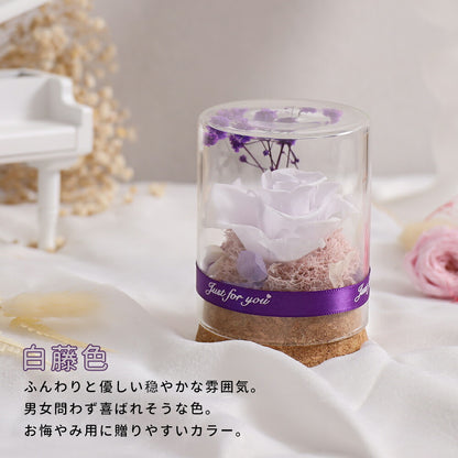 IwaiLoft mini Preserved Flower Gift Bouquet Rose Present Non-withering Flower Bottle Flower Birthday Gift, Celebration, Recital, Gift Glass Dome Mother's Day Girlfriend Wife Present Birthday Wedding Gift Flower Interior Good Luck