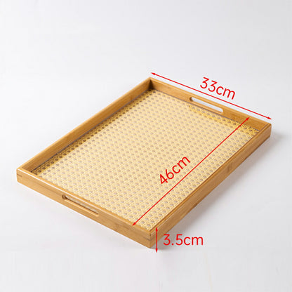 竹&藤 トレー 藤編み 長角膳 20cm 30cm 35cm 40cm 丸形 角型 お盆 天然竹 北欧 おしゃれ 竹製トレー ティートレー カフェトレー 配膳トレー ナチュラル シンプル ナチュラル トレイ お盆 スタッキング 収納 業務用 ランチョンマット 自然素材 ラタン編みトレー IwaiLoft