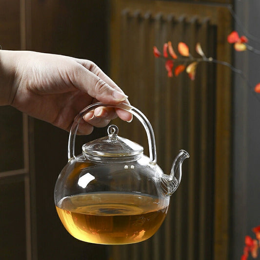 十五夜の月 容天 耐熱ティーポット ガラス 800ml 1L ガラスティーポット 耐熱ガラス やかん 薬膳 大容量 煮出し 湯沸かし器 薬膳ポット 蓮 はす グレー 透明 ジャンピング 紅茶ポット 蒸茶 煮茶 に 直火 母の日 ギフト お茶のある暮らし お茶の時間IwaiLoft