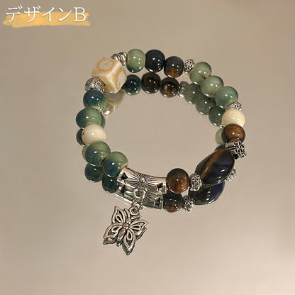 陶磁 ブレスレット アクセサリー 可愛い ゴム ブレスレット 華奢でおしゃれな陶磁石  従来に無く、陶芸ブレスレット メンズ レディース  陶磁器 ブレス ゴム 原石 おしゃれ クリスタル 陶磁珠 誕生日 プレゼント forever love お得なセット