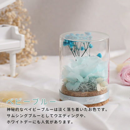 IwaiLoft mini Preserved Flower Gift Bouquet Rose Present Non-withering Flower Bottle Flower Birthday Gift, Celebration, Recital, Gift Glass Dome Mother's Day Girlfriend Wife Present Birthday Wedding Gift Flower Interior Good Luck