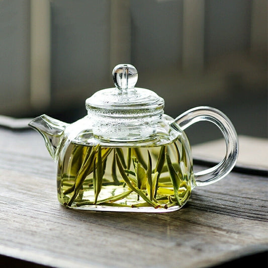 小方? ガラス急須 130ml 硝子急須 ガラスティーポット 小 1人用 耐熱ティーポット ガラス 醬油ポット 醬油差し 北欧 おしゃれ ジャンピング 紅茶ポット フルーツティー 麦茶 お茶 お茶ポット 透明 茶器 直火可 母の日 プレゼント ギフト IwaiLoft