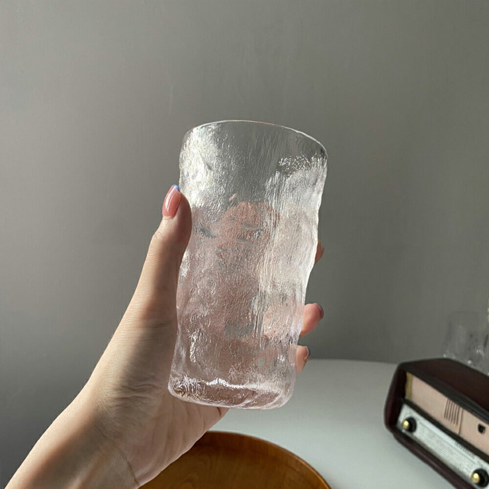 「氷河」紅茶マグカップ 珈琲 耐熱ガラス グラス コップ ティーカップ コーヒーカップ ガラスマグ おしゃれ シンプル 食器 クリア お酒 酎ハイ コーヒーカップ ホット 生ビール コーヒー 紅茶 日本風食器  来客 新生活 父 クリスマス ギフト プレゼント iwailoft