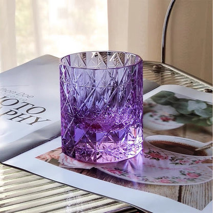 IwaiLoft 栄耀 切子 ウイスキー ロックグラス 6色 切子タンブラー キリコ 湯呑み 焼酎グラス 硝子 食器 ウイスキー 切子コップ 酒器 ブランデーグラス 食洗機対応 ガラス 日本酒 お祝い 父の日 敬老の日 母の日　男性 メンズ プレゼント用 220ml