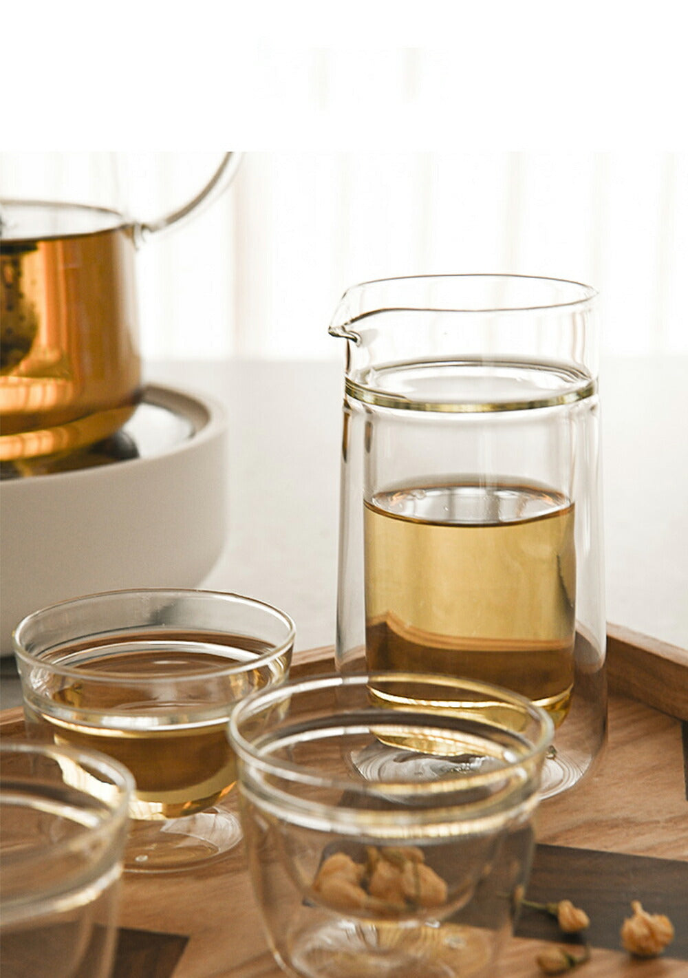 IwaiLoft ダブルウォールカラフェ 260ml 二層断熱 結露しにくい ガラス コーヒーサーバー ダブルウォールピッチャー 耐熱ガラスポット ウォーターピッチャー ウォーターカラフェ クリア ジャグ ガラスピッチャー ドリンクピッチャー 片口 注器 徳利 電子レンジ・食洗機対応