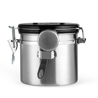 IwaiLoft コーヒーキャニスター コーヒー保存容器 コーヒー豆密閉容器 ステンレス製 茶筒 日付表示ダイヤル  排気バルブ 珈琲 保存容器 密封容器 お菓子 糖 香料 防湿保存缶 遮光保存 乾燥食品 保存容器瓶