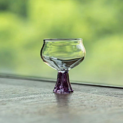 グラス 千音  耐熱ガラス ガラスコップ 高足 70ml ガラスぐいのみ・おちょこ 足つき ローグラス 冷茶グラス ティーグラス デザートカップ グラスデザート 小鉢 豆鉢 ミニグラス 珍味 前菜 小さい かわいい おしゃれ 来客用 誕生日プレゼント お祝い IwaiLoft