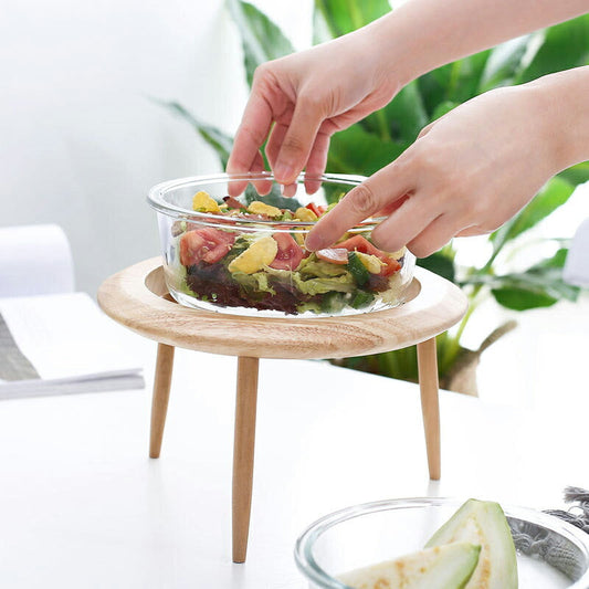 耐熱ガラス スープ碗 お菓子碗 デザート盛り アイスクリーム碗 茶碗 小鉢 高台 丸い ガラス デザートカップ アイスカップ デザート皿 アイスクリームカップ パフェ おしゃれ 取皿 木製スタンド 足付き ガラス ガラス食器 豆皿 浅鉢 菓子 副菜 和食器 IwaiLoft