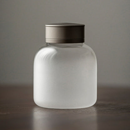 Glass Canister 耐熱ガラス キャニスター 棗 茶筒 かわいい ガラス 小鉢 合金蓋付 金属蓋 ダブル蓋 砂糖入れ 調味料ポット 砂糖ポット 耐熱 ガラス コーヒーキャニスター 珈琲キャニスター 珍味入れ 一輪挿し 蓋つき小鉢 蓋物 茶入 お菓子 茶葉 保存容器 防湿 IwaiLoft