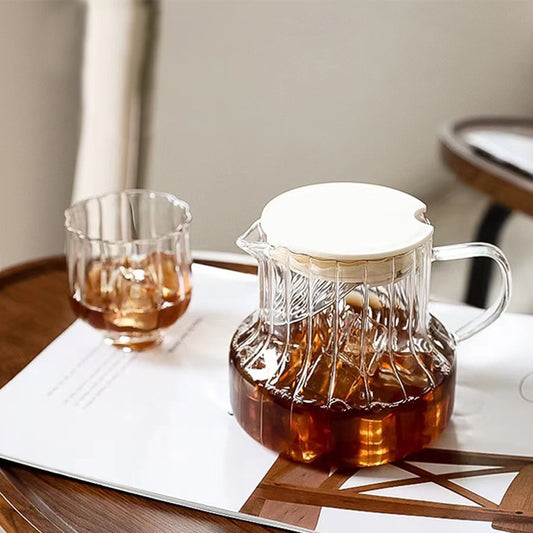 IwaiLoft ピッチャー 冷水筒 耐熱ガラス 麦茶ポット ガラスポット 水差し ウォーターピッチャー ウォーターカラフェ クリア ジャグ フルーツポット ドリンクピッチャー ピクルスポット 冷水 ポット コーヒ お茶 ポット 夏物 900ml・550ml