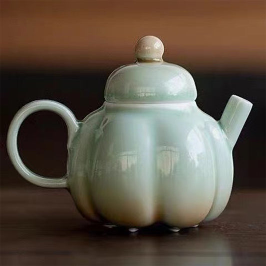 IwaiLoft 小さい カボチャ 急須 ティーポット 陶磁器 一人暮らし かわいい おしゃれ 紅茶ポット 中国茶 プーアル茶 中国茶器 台湾茶器 敬老の日 彼女 母の日プレゼント ギフト 送料無料　125ml