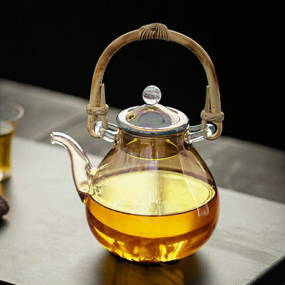Glass Art 梅園 耐熱ガラス ティーポット  550ml 小 ガラス ティーポット ガラス 急須 ガラス製ポット 紅茶ポット お茶ポット ガラスポット 花茶 工芸茶 ハーフティー に健康茶器 アフターティー お家ティータイム IwaiLoft 母の日プレゼント