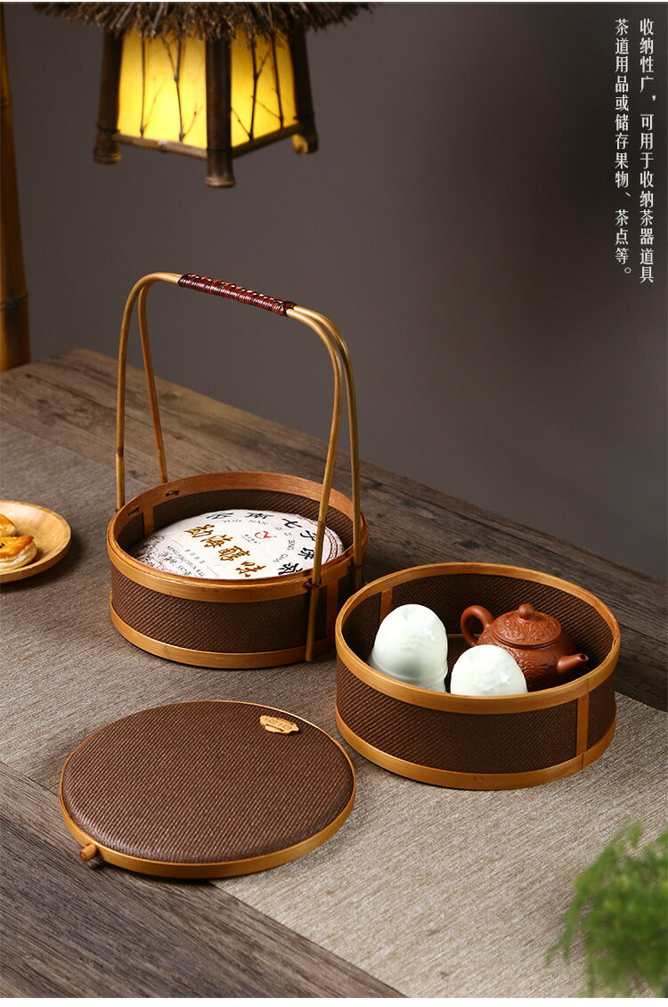 凛とした佇まいが美しいかご 竹 かご ハンドル付き 一段 二段 三段 重箱 丸 四角 漆塗り 手作り 行楽弁当箱 おせち 竹籠 バスケット手提げ アウトドア 竹かご ピクニックランチボックス お正月 迎春 花見 竹細工 和風収納 小物収納 茶道具 インテリア 清境Carft