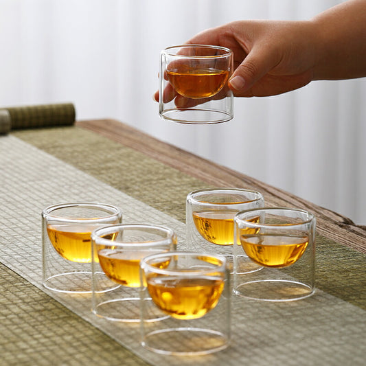 【1点のみ】 IwaiLoft ダブルウォールグラス 70ml グラス ガラス コップ 小サイズ かわいい デザートカップ ティーグラス 冷茶グラス 結露しにくい 二重グラス ティーコップ ガラス食器 来客用 誕生日 母の日プレゼント お祝い