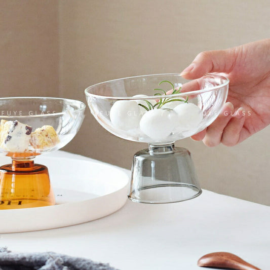 IwaiLoft 300ml ガラス小鉢 高台 トレー 12cm 丸い ガラス 皿 透明 お盆 おしゃれ 小皿 取り皿 取皿 足付き ガラス 水音 菓子皿  ティートレー  ケーキトレー ガラス食器 豆皿 浅鉢 菓子 副菜 ケーキ 器 プレート 波紋 和食器 お家カフェ お皿 さら インテリア 小物入れ