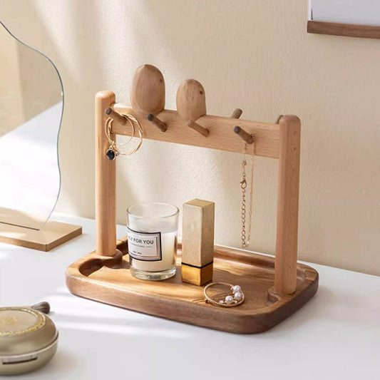 IwaiLoft 可愛いとり キースタンド アクセサリースタンド ック キーフック スタンド 天然木 ウールナット おしゃれ 指輪 リング ピアス ネックレス メガネ 時計収納 小銭 小物収納 玄関収納 小物入れ 小物収納トイレ 鍵置き インテリア 胡桃木 応接間 オフィス