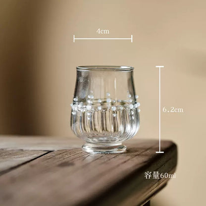 IwaiLoft  Glass Art 美しい ティーグラス 冷茶グラス 湯呑み おしゃれ 50ml グラス 耐熱ガラス 小 小鉢 ガラス 小さめ デザート・アミューズカップ 盃 酒杯 足つき ミニボール 豆鉢 デザート鉢 ワイングラス シャンパングラス ティーカップ ティーコップ カクテルグラス
