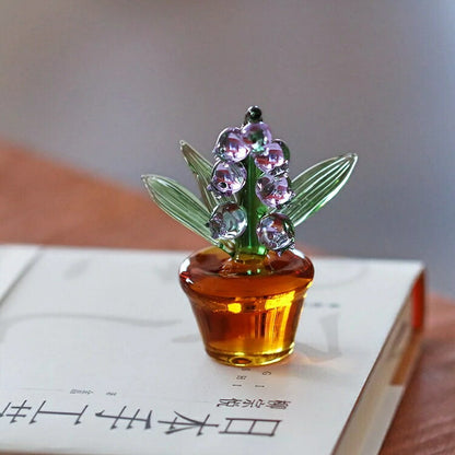 IwaiLoft 幸せ運ぶ 鈴蘭 ガラス スズラン ガラス細工 置物 がらすオブジェ 手作り ハンドメイド お花 植物 ミニチュア かわいい 縁起物 工芸品 民芸 風水グッズ 風水アイテム デコレーション インテリア 装飾 飾り ガラス かわいい 北欧 おしゃれ ギフト プレゼント 母の日