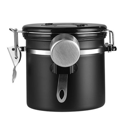 IwaiLoft コーヒーキャニスター コーヒー保存容器 コーヒー豆密閉容器 ステンレス製 茶筒 日付表示ダイヤル  排気バルブ 珈琲 保存容器 密封容器 お菓子 糖 香料 防湿保存缶 遮光保存 乾燥食品 保存容器瓶