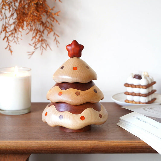 クリスマス樹 収納ボックス 収納ケース 小物入れ キャニスター フタ付き かわいい アクセサリー収納 クリスマス木 木 メリークリスマス クリスマス雑貨 木製 木の置物 手作り オブジェ 誕生日プレゼント ハンドメイド 木のディスプレイ 北欧 お祝い 記念日 贈り物に IwaiLoft