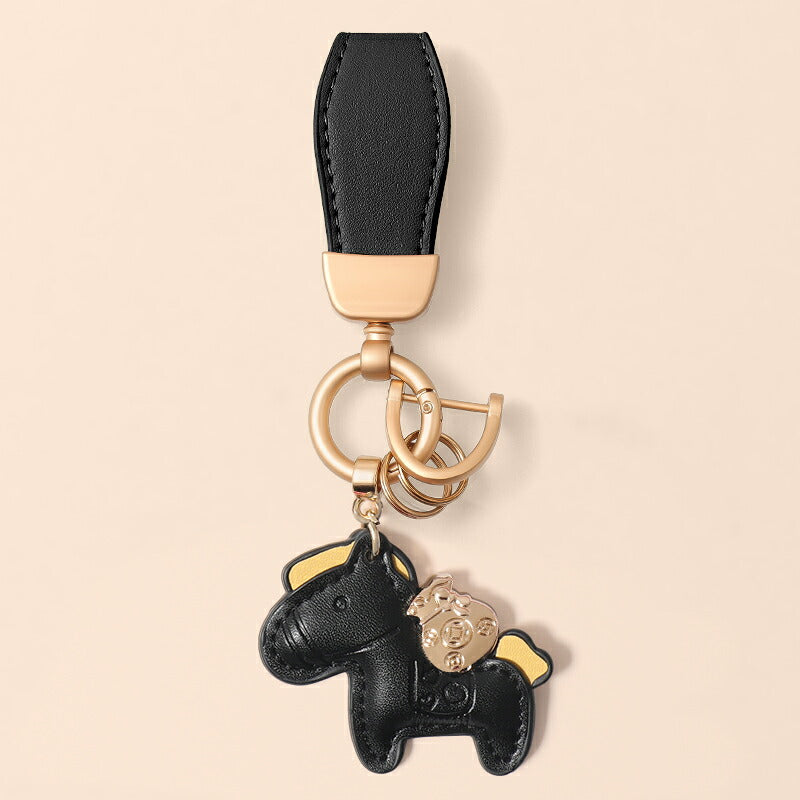 ★楽天3位受賞★ 新作 馬と蹄鉄のキーホルダー 縁起の良い馬と馬蹄 キーホルダー 皮革 バッグチャーム 飾り うま 馬 モチーフ アクセサリー 革小物 軽量 薄型 小型 おしゃれ かわいい レザーキーリング キーイング 車の鍵 カギ かぎ ストラップ 財布  kiyokyou