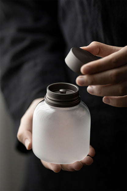 Glass Canister 耐熱ガラス キャニスター 棗 茶筒 かわいい ガラス 小鉢 合金蓋付 金属蓋 ダブル蓋 砂糖入れ 調味料ポット 砂糖ポット 耐熱 ガラス コーヒーキャニスター 珈琲キャニスター 珍味入れ 一輪挿し 蓋つき小鉢 蓋物 茶入 お菓子 茶葉 保存容器 防湿 IwaiLoft