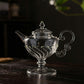 IwaiLoft 十卿 Glass Art 工芸作家作品 耐熱ガラス 夢 ティーポット 高台 ガラス 急須 430ml  ガラス製ポット 紅茶ポット お茶ポット ガラスポット 花茶 工芸茶 ハーフティー に健康茶器 アフターティー お家ティータイム  母の日プレゼント 化粧箱付き