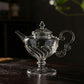 IwaiLoft 十卿 Glass Art 工芸作家作品 耐熱ガラス 夢 ティーポット 高台 ガラス 急須 430ml  ガラス製ポット 紅茶ポット お茶ポット ガラスポット 花茶 工芸茶 ハーフティー に健康茶器 アフターティー お家ティータイム  母の日プレゼント 化粧箱付き